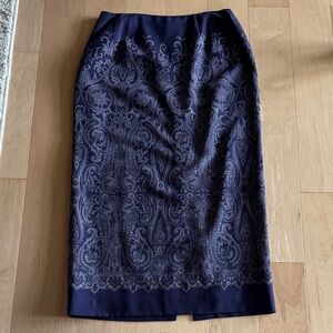 Talbots wool paisley purple  maxi skirt size 14